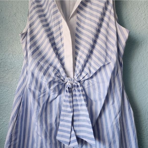 Eliza J Blue and White Buttoned Sundress - Picture 4 of 16